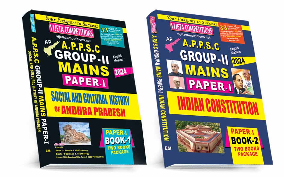 APPSC-Gr-II-Paper-I-Mains-Book-1-EM-2024-Two-books-package APPSC Group-II Mains Paper-I Social and Cultural History of Andhra Pradesh & Indian Constitution (Two Books Package )English Medium (Rs.849) - Image 1