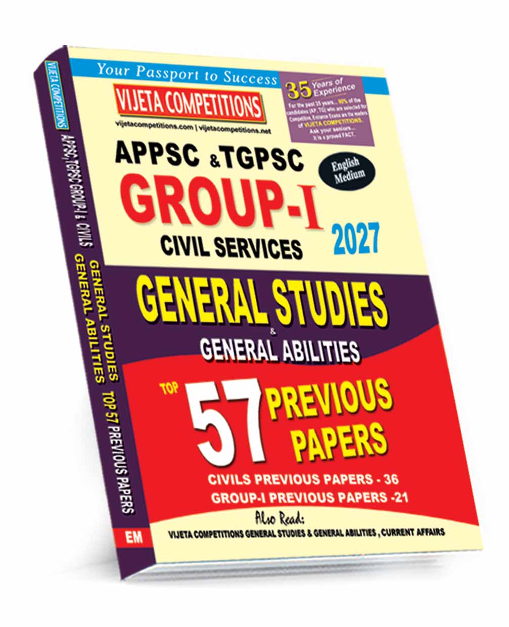 AP-TG-Gr-I-Top-57-EM-Sep-2026 Civils, APPSC, TSPSC General Studies & General Abilities Top 57 Previous Papers (English Medium) (Rs. 499) - Image 1