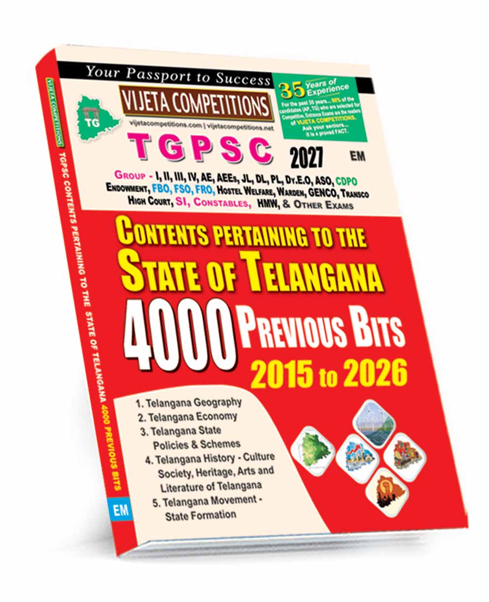 TGPSC-4000-Bits-Sep-2026 Telangana Information Previous bits (English Medium) Rs. 199 - Image 1