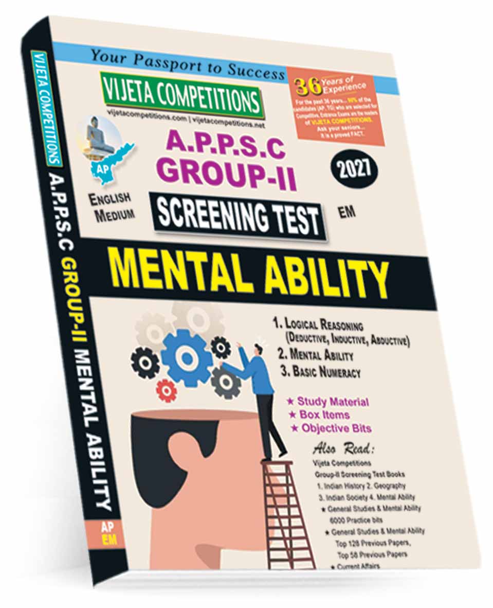 APPSC-Gr-II-Mental-ability-EM-449-Sep-2026 APPSC Group-II Screening Test Mental Ability Book English Medium (Rs.449/-) - Image 1