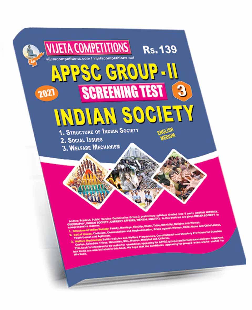 APPSC-Gr-II-Indian-Society-A3-EM-19-Sep-2026 APPSC Group-II Screening Test Indian Society A3 Book English Medium (Rs.139) - Image 1