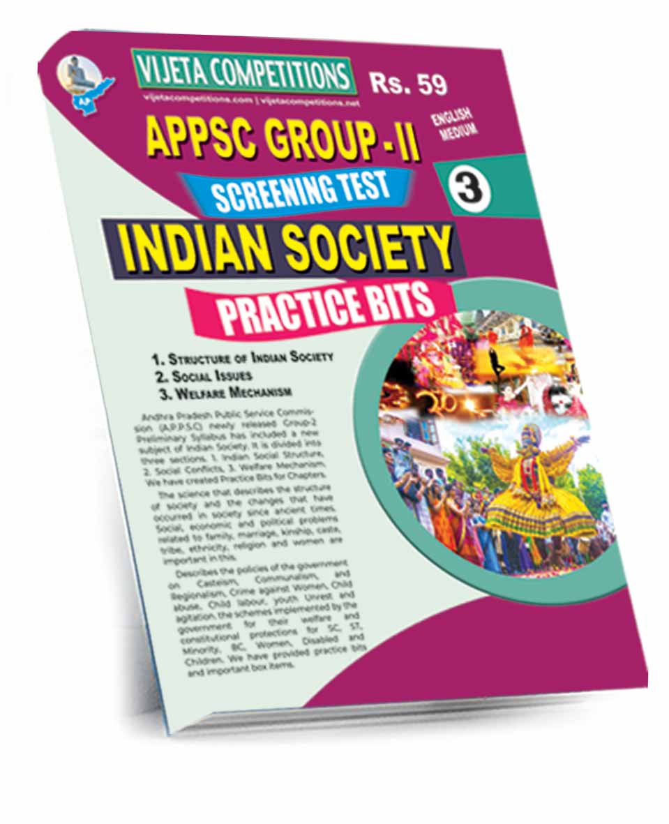 APPSC-Gr-II-Indian-Society-EM-A3-2026 APPSC Group-II Screening Test Indian Society Practice Bits A3 English Medium (Rs.59) - Image 1